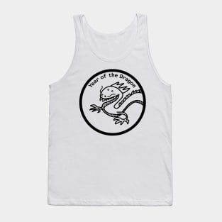 Year of the Dragon Portrait Black Line Tank Top